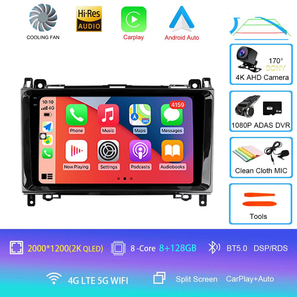 Автомобильный радиоприемник Android 14 для Mercedes Benz B200 Sprinter W906 W639 AB Class W169 W245 Viano Vito Мультимедийный проигрыватель 2 Din Stereo DSP