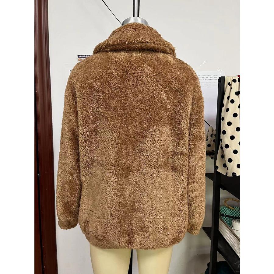 Осень-зима двухсторонние плюшевые короткие куртки однобортный кардиган куртка топ для женщин