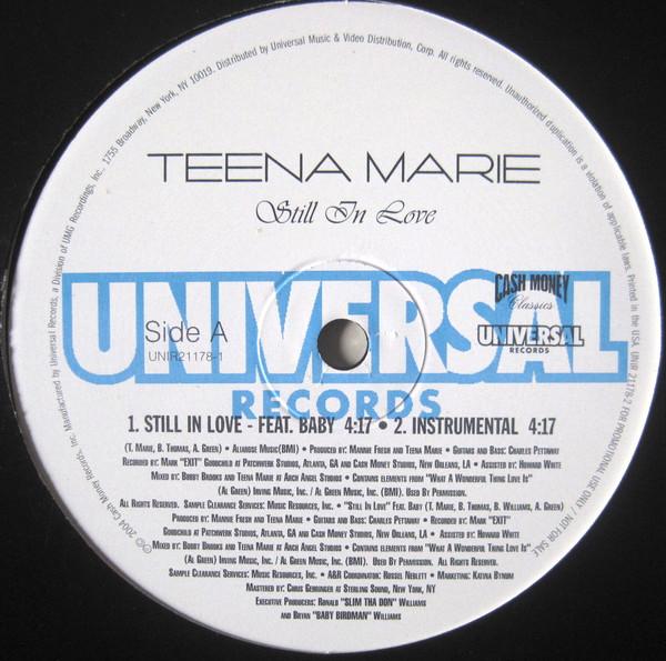 12-дюймовая пластинка TEENA MARIE Still In Love UNIR211781 Universal Recor 2004 США SoulFunk Б/у