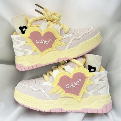 Любовь к хлебным туфлям женские осенние нишевые дизайнерские платформенные спортивные туфли студенческие универсальные повседневные кеды дышащие и нескользящие