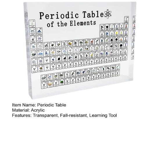 Прозрачная акриловая периодическая таблица элементов, орнамент, 83 вида реальных элементов и акриловая подставка, инструменты для изучения химии, диаграмма для