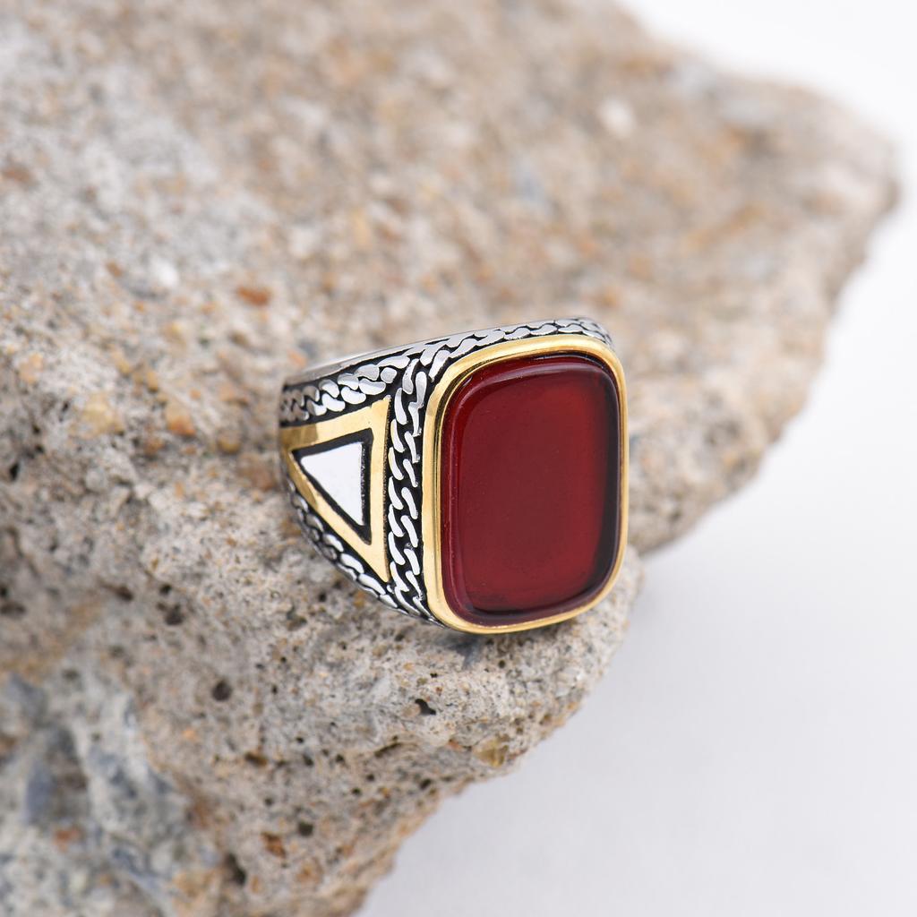 R3427 Мужские высококачественные кольца из нержавеющей стали 316L с ониксом разных форм, трендовые украшения