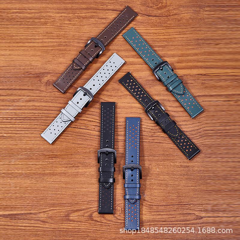 Подходит для Samsung Watch Galaxy /5/6 Поколения Кожаный Ремешок Huawei Gt20/22Mm Ремешок с Отверстиями