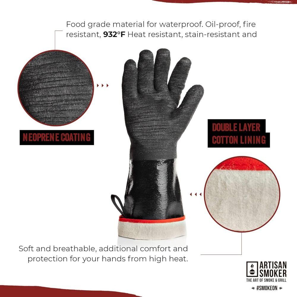 Waterproof Heat Resistant Gloves Oil Resistant Grill Gloves Easy To Clean Oven Mitts Cooking