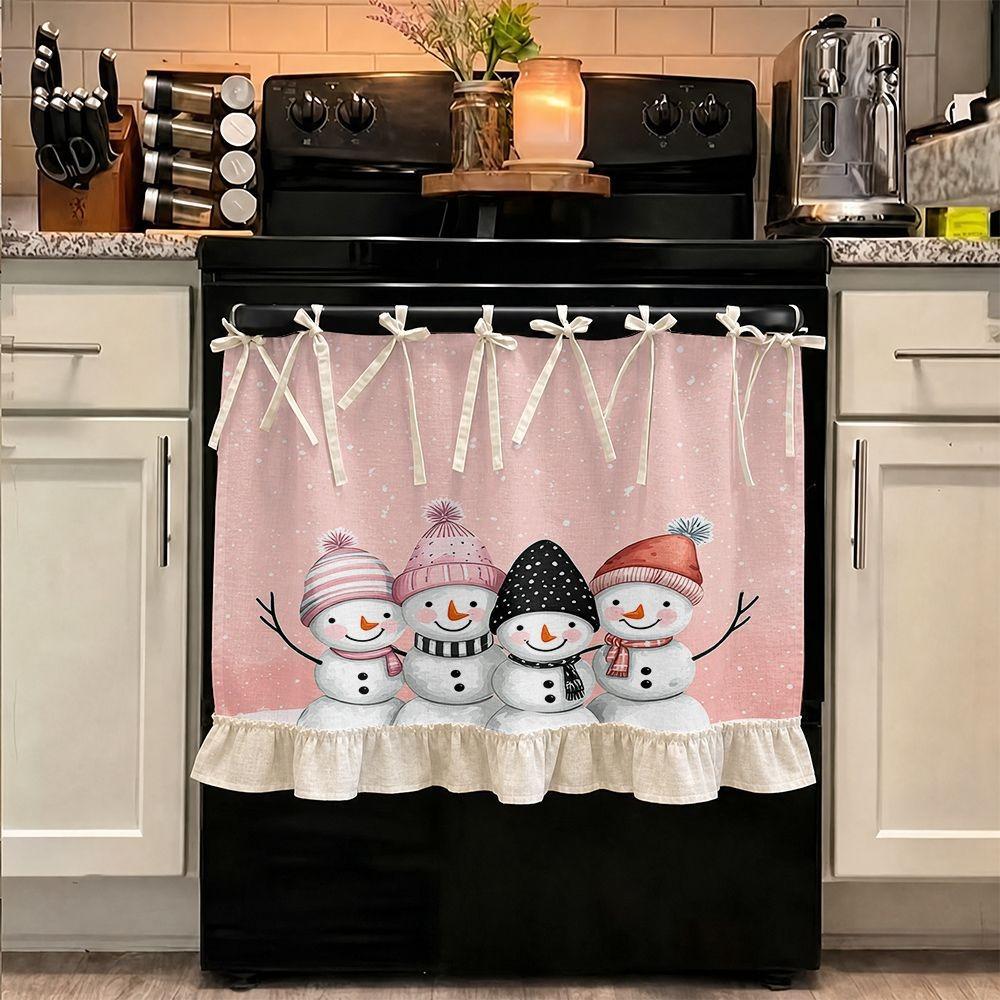 Seasonal Halloween Tie Oven Cover Curtain Dishwasher Bow Decor Curtain Halloween Party
