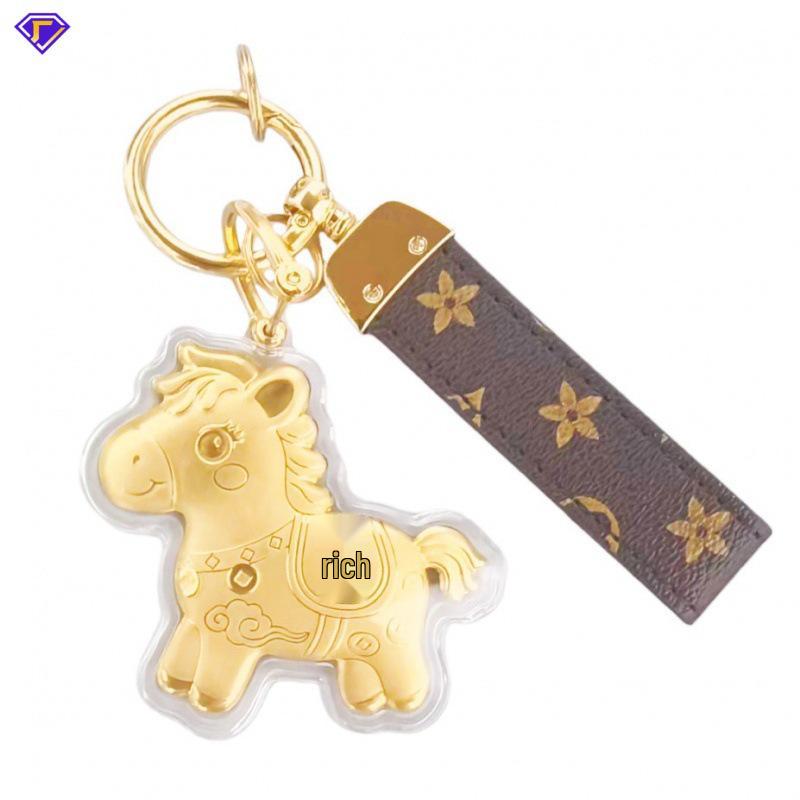 Year of the Horse Lucky Wealth Keychain: Prosperity Phone Lanyard & Gold Charm Business Gift