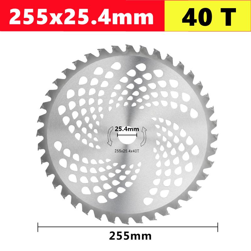 255mm (10inch) HSS лезвие для газонокосилки, отверстие 25,4 мм, 40/60/80 зубьев, аксессуары для режущей деки газонокосилки, садовое лезвие для прополки