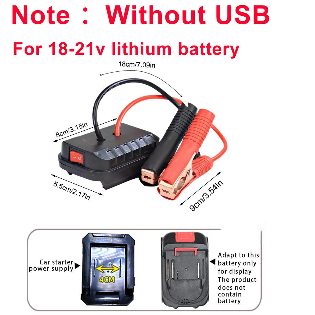 Пусковое устройство для автомобильного аккумулятора для литиевой батареи Mkita, пусковая коробка, двойной USB, аккумуляторная батарея, быстрая зарядка, автомобильный бустер с зажимом
