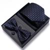 Мужской деловой галстук для вечеринки, подарочная коробка, модный галстук, квадратный платок, набор, набор галстуков-бабочек
