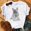 Cute French Bulldog T-shirt Animal Harajuku Print Pattern Shirt Fun French Bulldog Short Sleeves Animal Lover Tshirt Dog Mom Tee