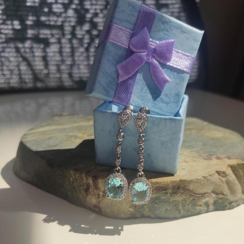 BELLA BOX Роскошные женские серьги-капли круглой формы, овальные, имитация топаза, подарок на свадьбу, помолвку и вечеринку