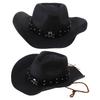 Metal Skull Decors Women Men Straw Weaving Hat for Spring Summer Elegant Lady Man Church Cosplay Hat Adjustable