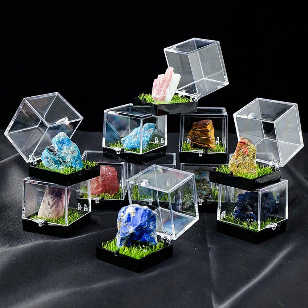 Многоцветный природный минеральный образец неправильной формы кристаллический камень образцы подарки руда коробки