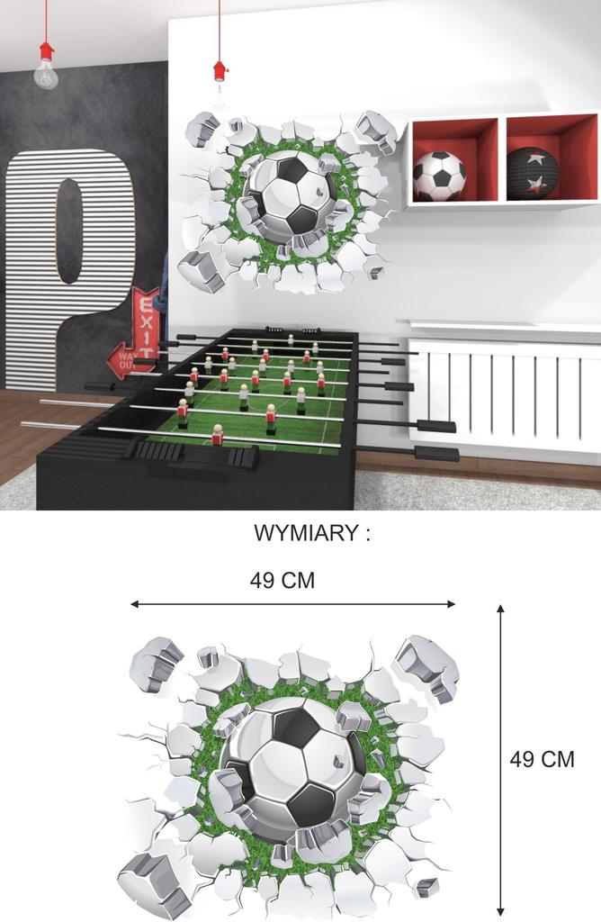 Wall stickers football 3D in brick