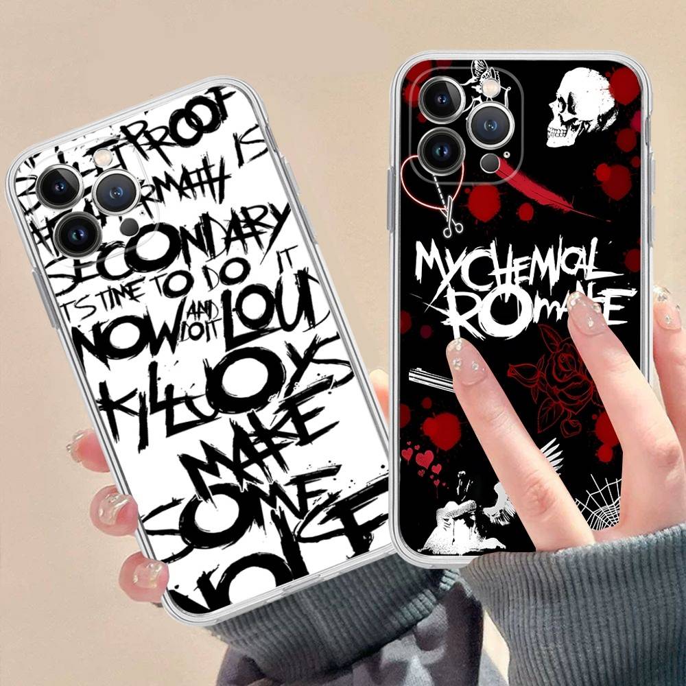Прозрачный чехол для телефона C-Chemical R-Romance Band для iPhone 16 15 14 13 12 11 Pro Max Plus Мягкая накладка