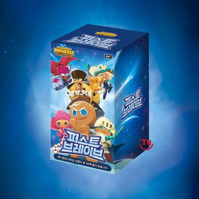 Cookie Run Card Bravers Бустерный набор 1-го издания Первый Храбрый 1 коробка 30 пакетов, 30 штук