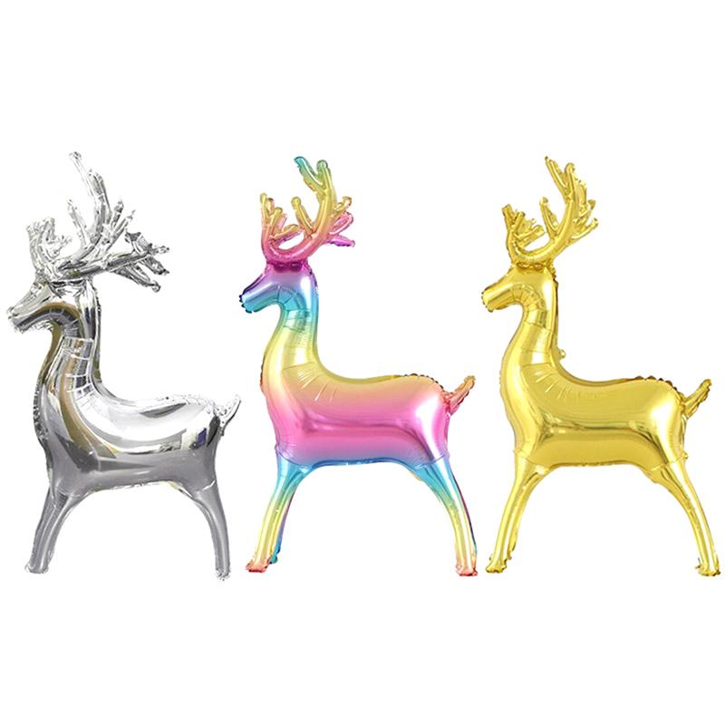 Рождественские воздушные шары с оленями, разноцветные стоячие воздушные шары с животными, детские надувные игрушки