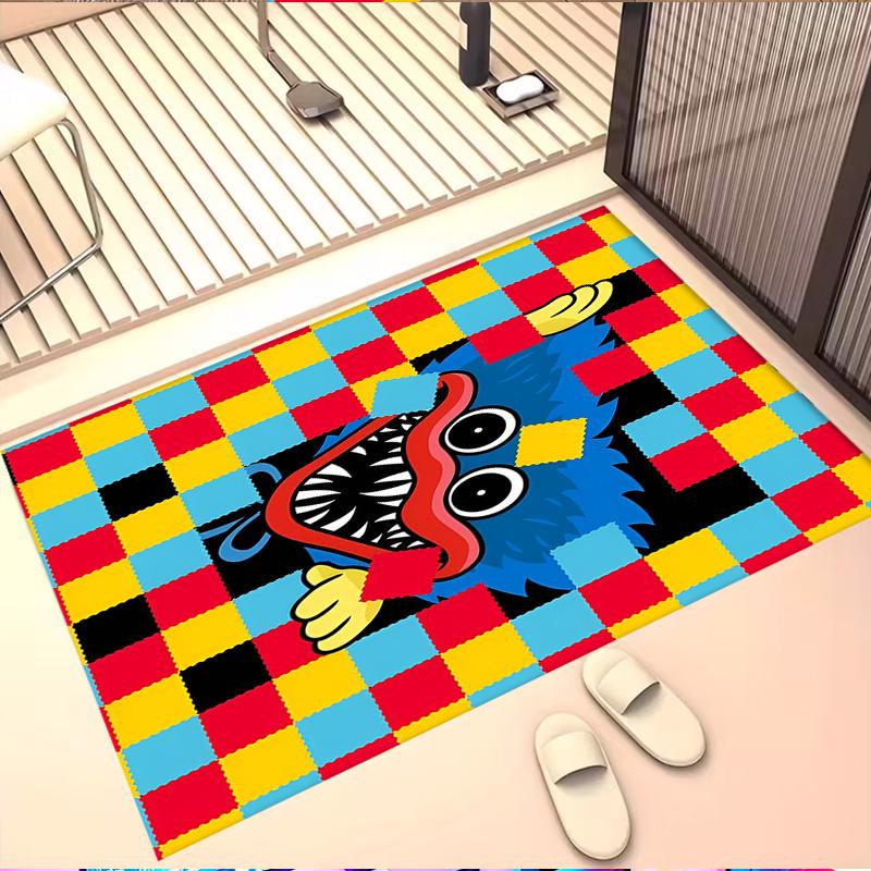 Huggy Wuggy Print Rug, Washable Floor Carpet, For Entryway Dorm Laundry Room Office Study, Home Decor Birthday Christmas Gift