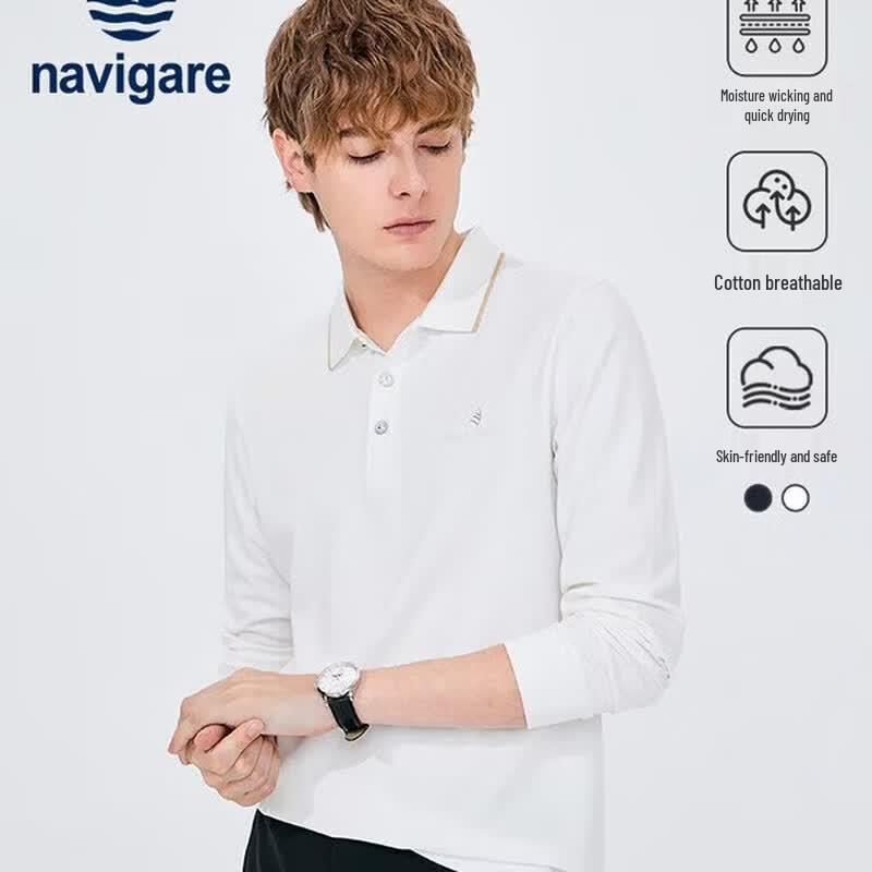 Navigare Мужская быстросохнущая рубашка-поло с длинным рукавом