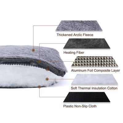 Самонагревающийся коврик для кошки, мягкий плюшевый коврик для клетки собаки с нескользящим дном, очень теплый зимний термобелье для домашних животных