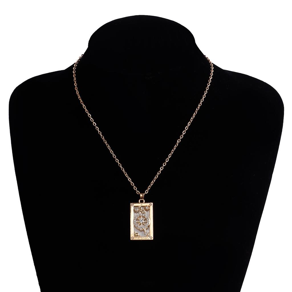 Coloeful Tarot Necklace Star Moon Sun Lovers Magiclan Knight Empress Pendant Necklace for Women