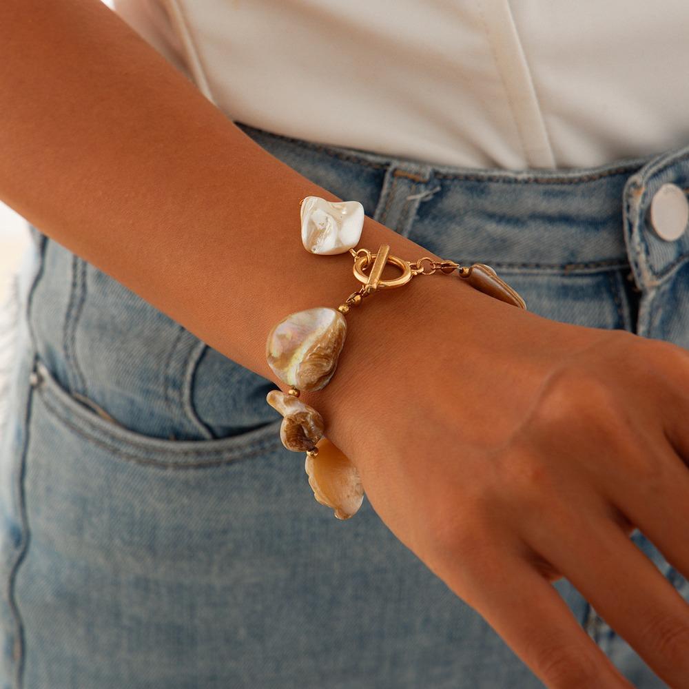 Starfish Beaded Chain Bracelet Colorful Bohemian Geometry Bangle Luxury Pearl Bracelet Party