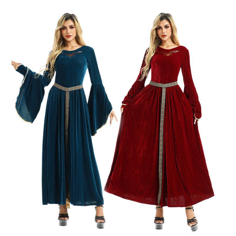 Halloween Costume Vintage Court Style European Farm Civilian Medieval Costume Renaissance Dress