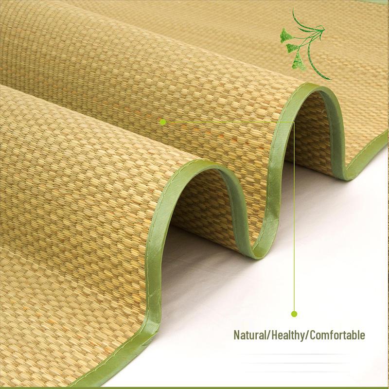 1.8m Natural Straw Soft Grass Reed Mat – Cooling Floor Mattress for Double Bed or Dorm, Woven 0.9m