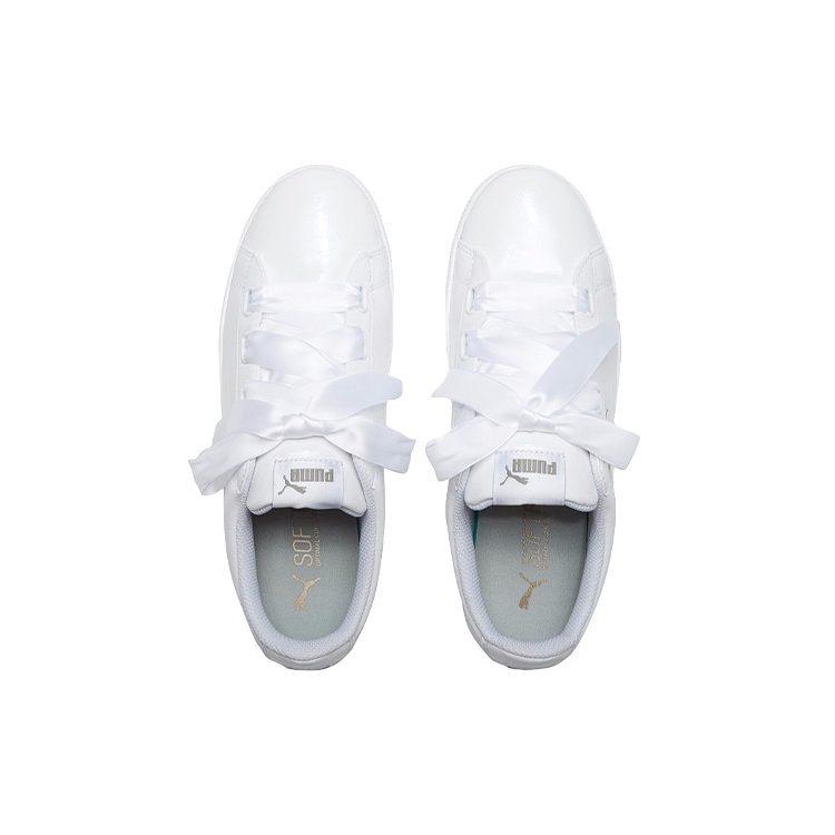 Puma Женские платформенные кроссовки Vikky с лентами Белые 366419-02