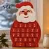 Santa Claus Decoration Wooden Snowman Advent Calendar, 24-Day Countdown Box with Holiday Party Supplies Numbered Drawers, Christmas Tabletop
