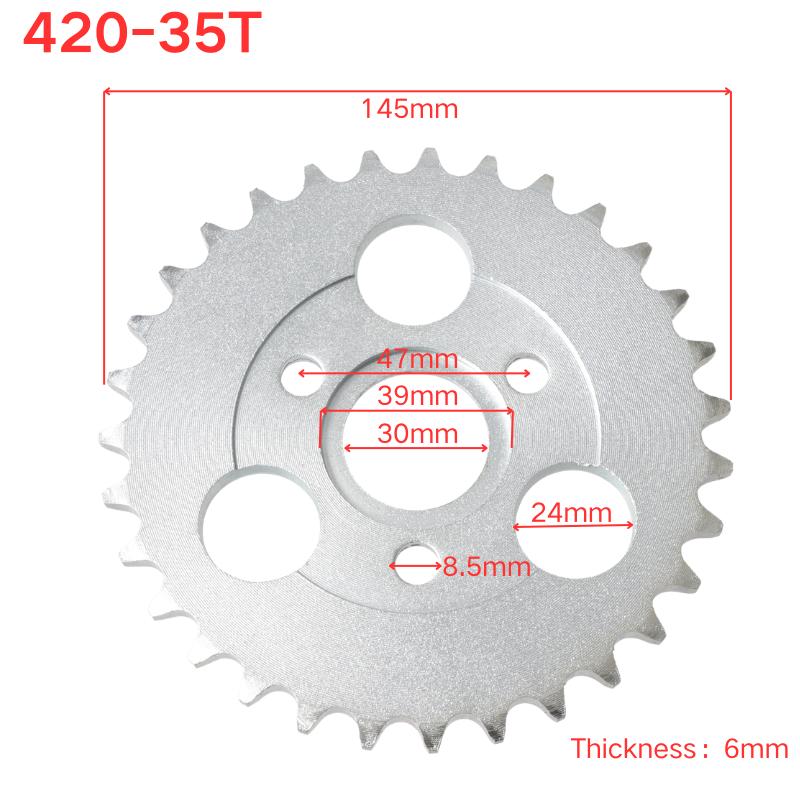Задняя звезда 420/428 24T/26T/28T/29T/31T/35T/37T Зубьев 30 мм Для Honda Monkey Мотоцикла Питбайка Мотокросса Аксессуары