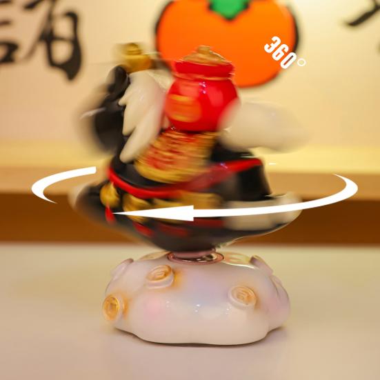 Doll Ornament Horse Shape Rotatable Design Decorative Resin Figurine Crack-resistant Vivid Doll Figurine