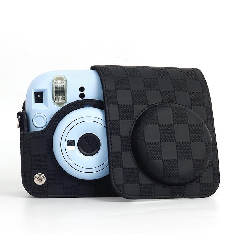 [Пленочная лаборатория] Чехол для камеры Instax Mini 12 из ПУ кожи Мягкий защитный чехол с ремешком CAA45