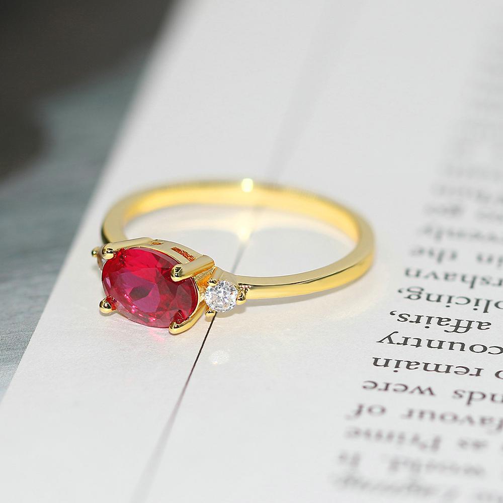 ZHOUYANG Wedding Ring For Women Simple Classic Oval Candy Stone Zircon Light Gold Color Engagement Gift Fashion Jewelry R865