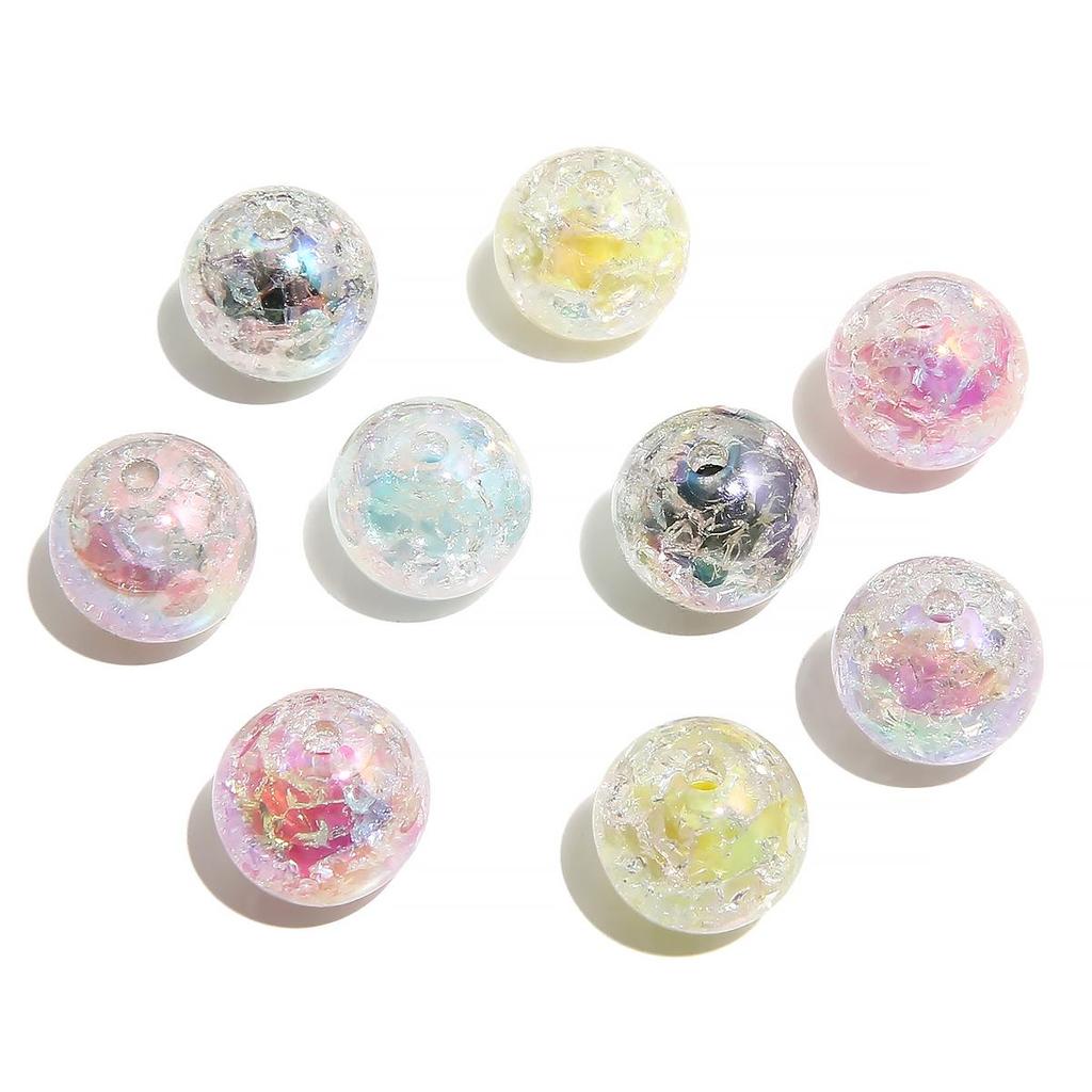 16 мм 5 шт., цветные бусины с цветным взрывным цветком, бусины из смолы, волшебные цветные бусины для изготовления ювелирных изделий, браслет, ожерелье