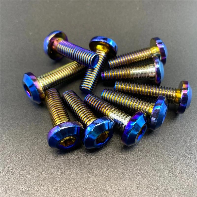 10 pcs M8*30mm Titanium Bolt Screw Rotor/brake Disc Screws Bolts Plating Color For Honda Yamaha Kawasaki Suzuki Ornament