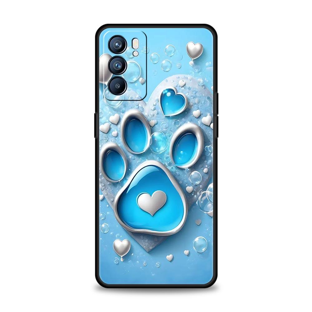 Og Paw Print Aesthetics Phone Case For Oppo Reno 13 12 11 10 7 F Find X5 X6 A98 A80 A79 A78 A57 A54 A31 A17 Pro Soft TPU Cover