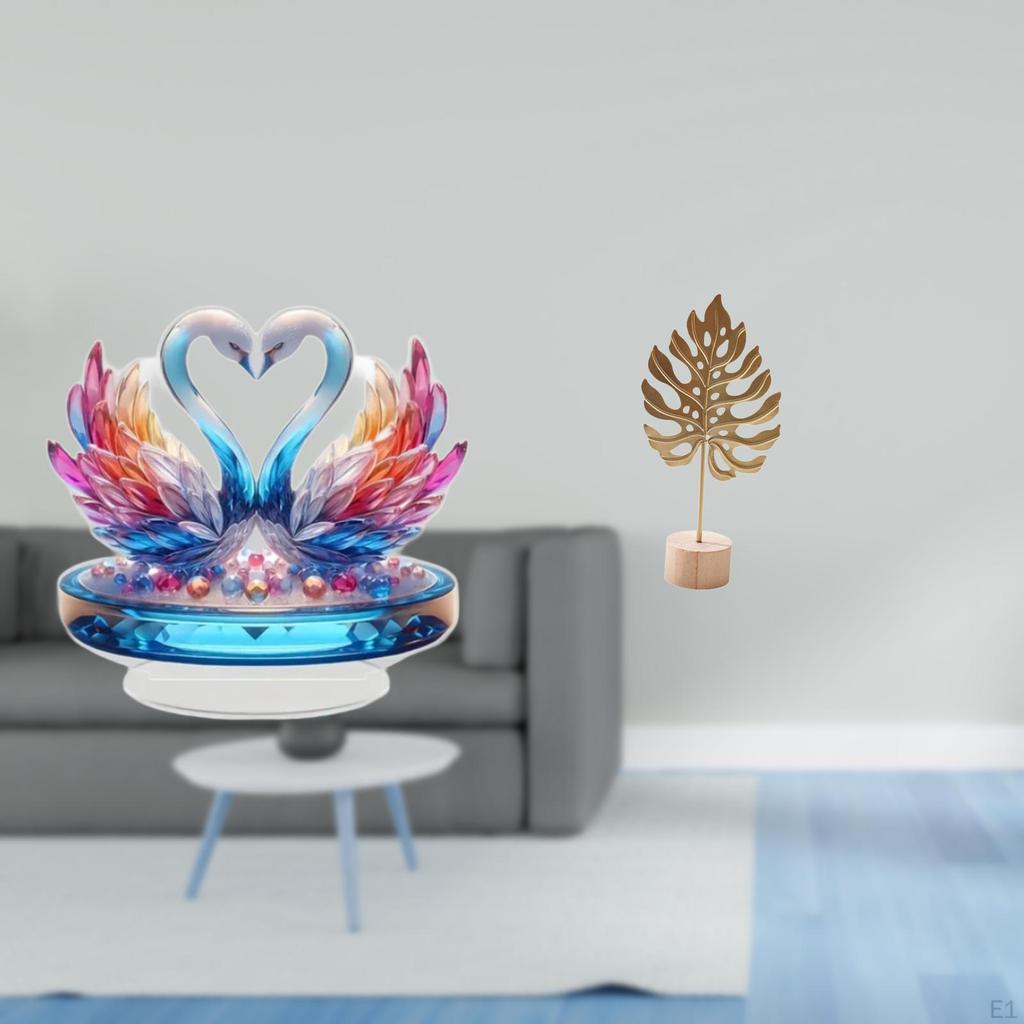 Акриловая скульптура лебедя, centerpiece для стола, металлическая статуэтка, украшение для настольного шкафа, книжной полки, офиса