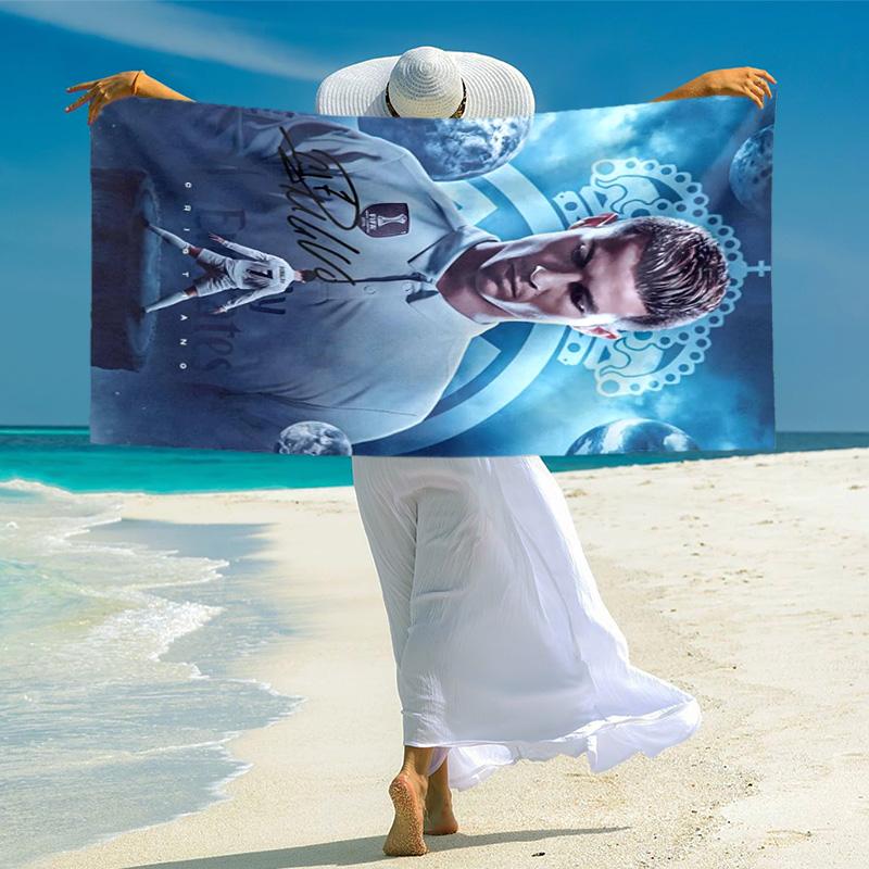 Former FC Barcelona player Cristiano Ronaldo plays for Al-Nassr FC soft beach towel, outdoor camping vacation swimming beach towel H22