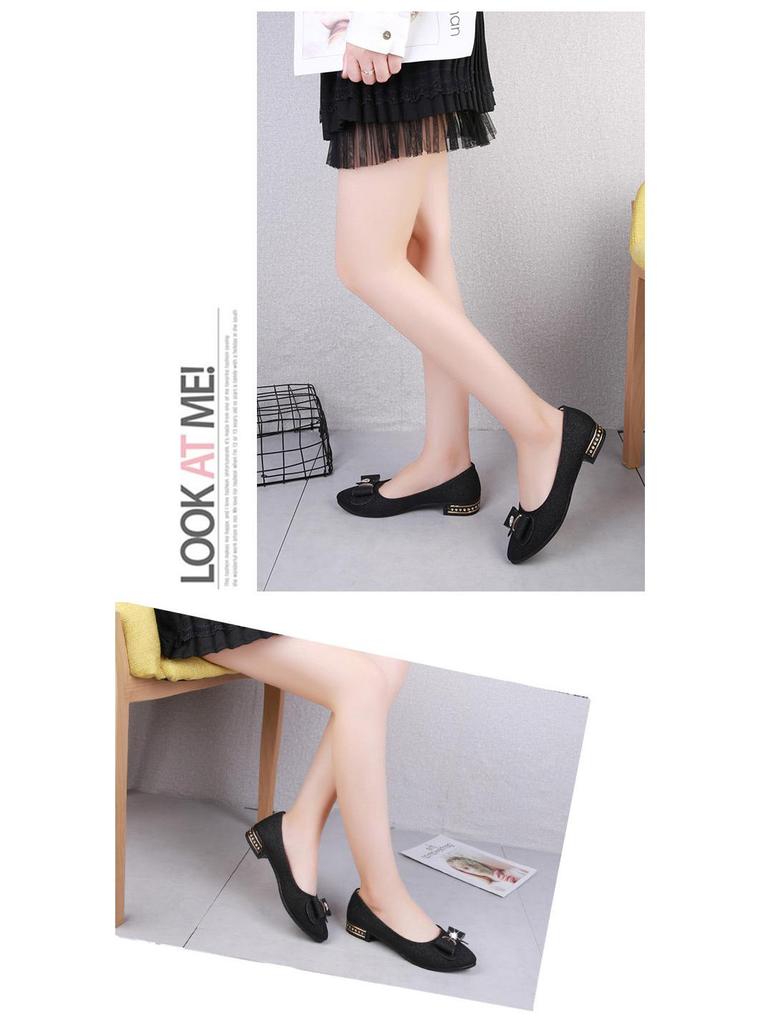 Женские летние замшевые туфли с бантом на низком каблуке и стразами для повседневной носки