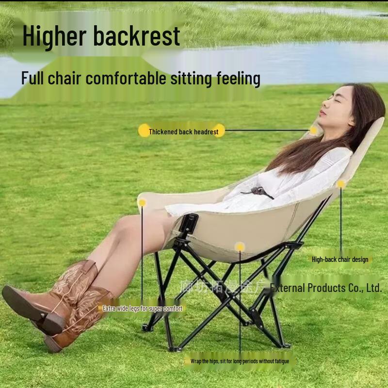 Portable Outdoor Folding Recliner with Detachable Leg Rest