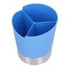 Straw Dispenser Blue Sturdy Durable 3 Compartments Stable Wide Application Straw Holder for Home