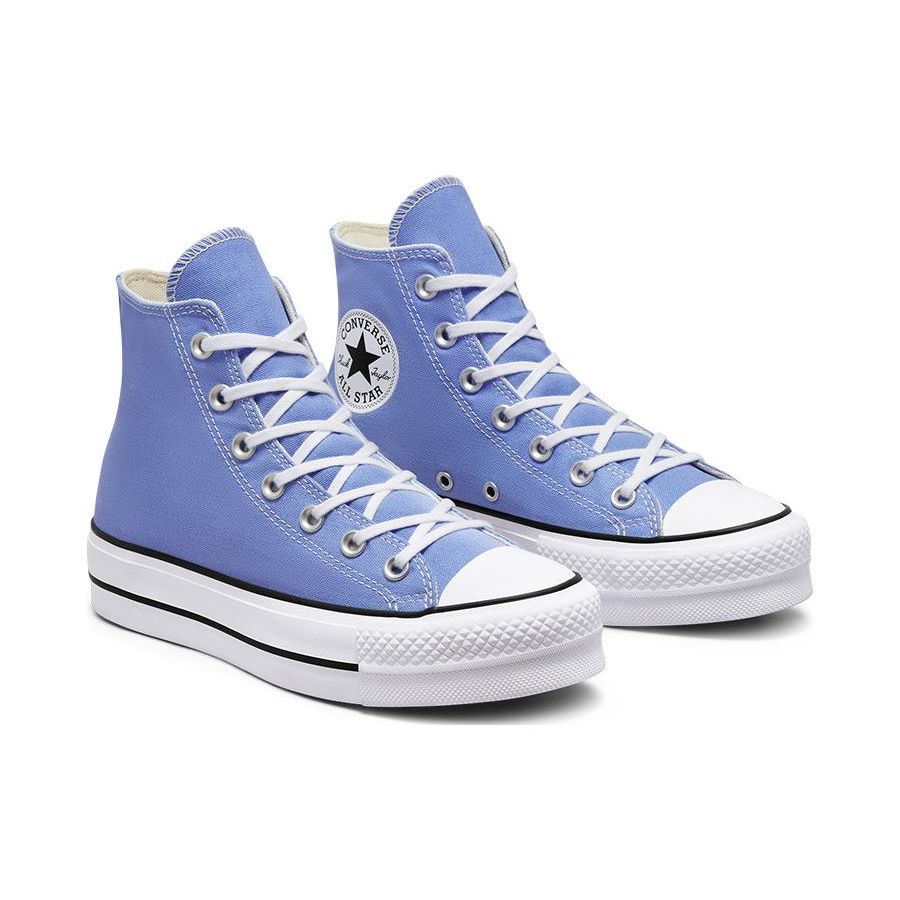 Converse All Star Lift Series Модные Повседневные Удобные Толстая Подошва Высокие Холщовые Кеды Женские Кроссовки Синие A00908C