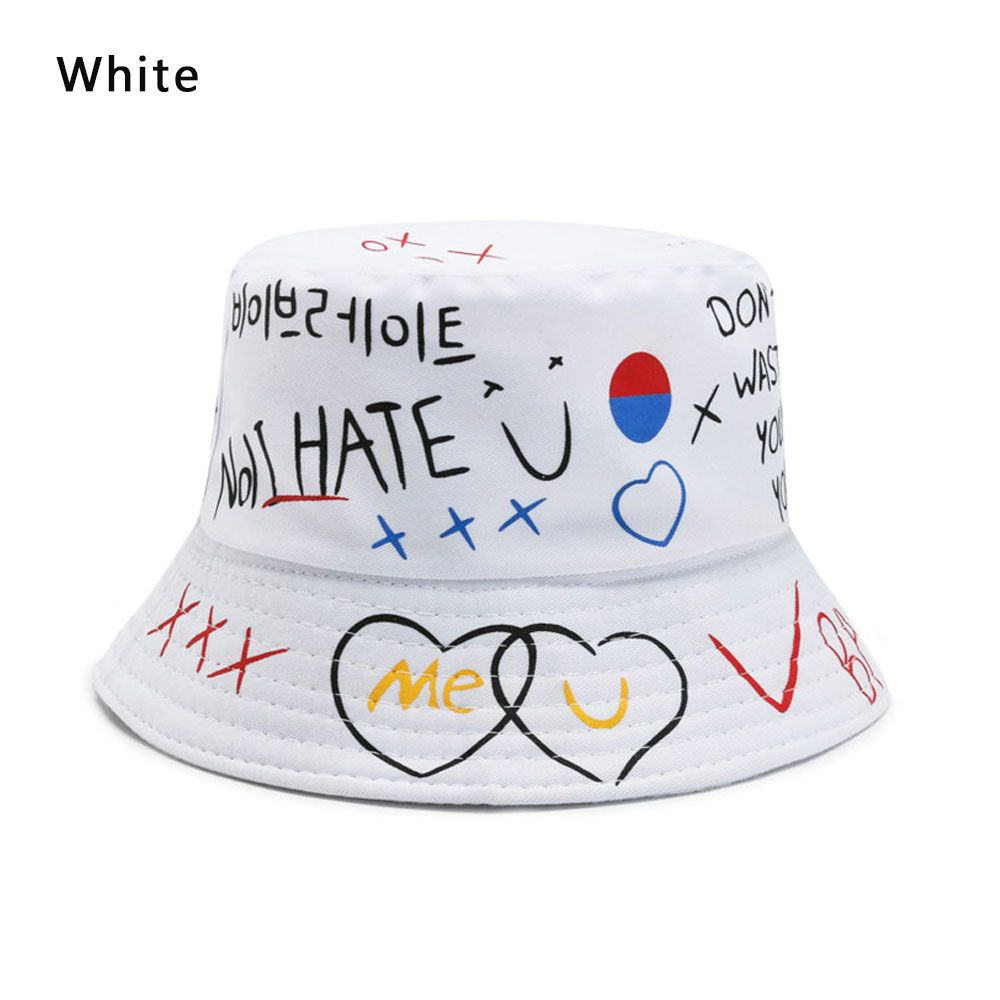 Fashion Outdoor Cotton Fisherman Hat Graffiti Hat Bucket Hat Hip Hop Cap