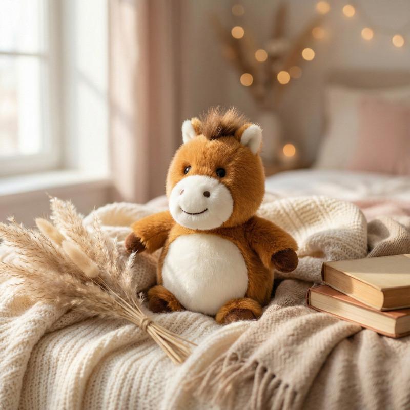 Pony Year Lucky Mascot Plush Toy With Pp Cotton Filling For Kids And Adults