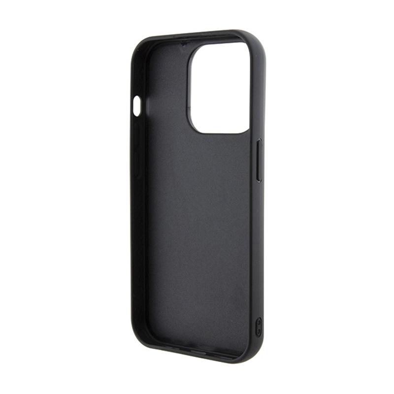 Karl Lagerfeld Gripstand Saffiano Karl & Choupette Pins - Etui Iphone 15 Pro (Czarny)
