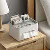 Tissue Paper Box with Storage Compartments Large Capacity Easy To Install Desktop Storage Organizer Remote Holder