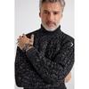 Men's Hair Knitted Diamond Patterned Full Turtleneck Ribbed Thick Knitwear Sweater