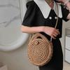 Повседневные соломенные сумки на ремне, маленькие круглые сумки через плечо, пляжные дорожные сумки, сумка-тоут