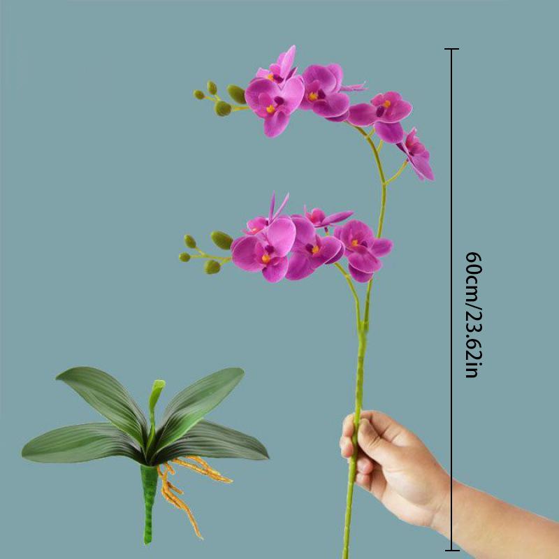 2шт бабочка орхидея имитация цветка искусственный фаленопсис с ручным ощущением листья орхидеи